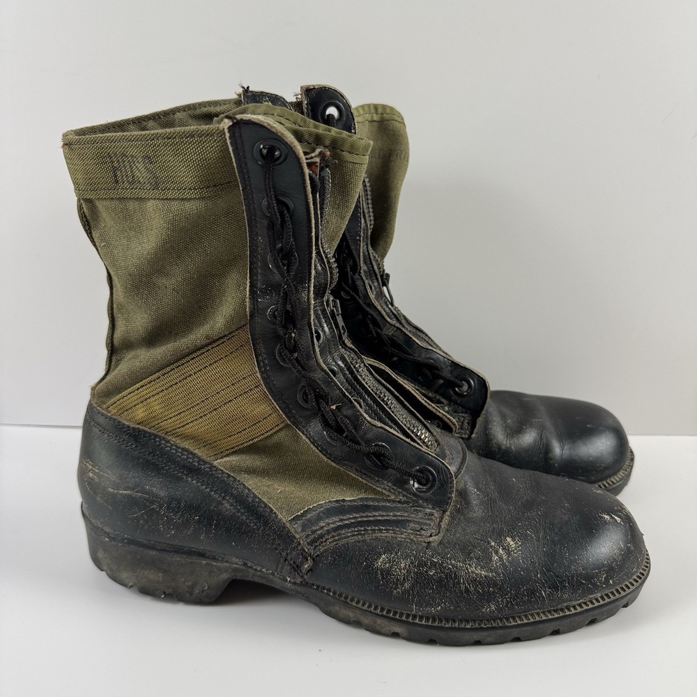 Original Vietnam War Jungle Boots Combat CIC Size 8‎ Wide Green Black